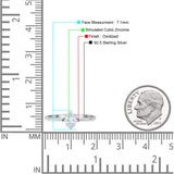 Art Deco Oval Simulated Cubic Zirconia Wedding Engagement Ring Solid 925 Sterling Silver