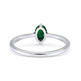 Art Deco Oval Simulated Cubic Zirconia Wedding Engagement Ring Solid 925 Sterling Silver