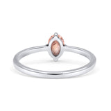 Art Deco Oval Simulated Cubic Zirconia Wedding Engagement Ring Solid 925 Sterling Silver