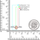 Art Deco Oval Simulated Cubic Zirconia Wedding Engagement Ring Solid 925 Sterling Silver