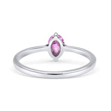 Art Deco Oval Simulated Cubic Zirconia Wedding Engagement Ring Solid 925 Sterling Silver