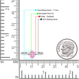 Art Deco Oval Simulated Cubic Zirconia Wedding Engagement Ring Solid 925 Sterling Silver