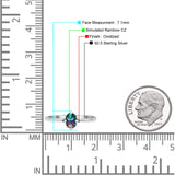 Art Deco Oval Simulated Cubic Zirconia Wedding Engagement Ring Solid 925 Sterling Silver