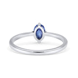 Art Deco Oval Simulated Cubic Zirconia Wedding Engagement Ring Solid 925 Sterling Silver