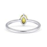 Art Deco Oval Simulated Cubic Zirconia Wedding Engagement Ring Solid 925 Sterling Silver