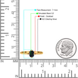 Art Deco Oval Simulated Cubic Zirconia Wedding Engagement Ring Solid 925 Sterling Silver