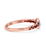 Celtic Style Round Thumb Ring Oxidized Statement Fashion Ring Band Lab Created Opal 925 Sterling Silver