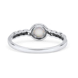 Celtic Style Round Thumb Ring Oxidized Statement Fashion Ring Band Lab Created Opal 925 Sterling Silver