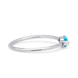 Oval Oxidized Petite Dainty Thumb Ring Lab Created Opal Statement Fashion Ring 925 Sterling Silver