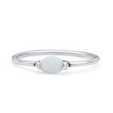 Oval Oxidized Petite Dainty Thumb Ring Lab Created Opal Statement Fashion Ring 925 Sterling Silver