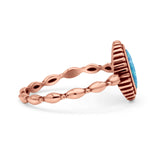 Oval Thumb Ring Oxidized Statement Fashion Ring Band Lab Created Opal 925 Sterling Silver