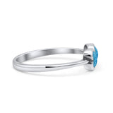Hearts Thumb Ring Oxidized Statement Fashion Ring Band Lab Created Opal 925 Sterling Silver