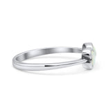 Hearts Thumb Ring Oxidized Statement Fashion Ring Band Lab Created Opal 925 Sterling Silver