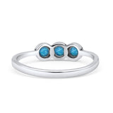 Three Stone Thumb Ring Oxidized Statement Fashion Ring Band Lab Created Opal 925 Sterling Silver
