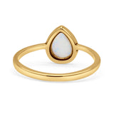 Teardrop Pear Oxidized Petite Dainty Thumb Ring Lab Created Opal Statement Fashion Ring 925 Sterling Silver