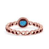 Infinity Oxidized Round Thumb Ring Lab Created Opal Statement Fashion Ring 925 Sterling Silver