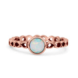 Infinity Oxidized Round Thumb Ring Lab Created Opal Statement Fashion Ring 925 Sterling Silver