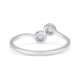 Thumb Ring Round Oxidized  Lab Created Opal 925 Sterling Silver