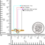 Thumb Ring Round Oxidized  Lab Created Opal 925 Sterling Silver