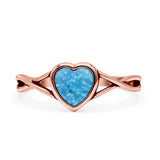 Infinity Shank Heart Promise Thumb Ring Oxidized Statement Fashion Ring Band Lab Created Opal 925 Sterling Silver