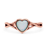 Infinity Shank Heart Promise Thumb Ring Oxidized Statement Fashion Ring Band Lab Created Opal 925 Sterling Silver