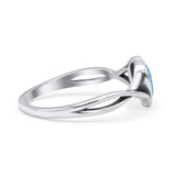 Infinity Shank Heart Promise Thumb Ring Oxidized Statement Fashion Ring Band Lab Created Opal 925 Sterling Silver