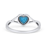 Infinity Shank Heart Promise Thumb Ring Oxidized Statement Fashion Ring Band Lab Created Opal 925 Sterling Silver