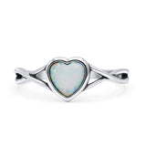 Infinity Shank Heart Promise Thumb Ring Oxidized Statement Fashion Ring Band Lab Created Opal 925 Sterling Silver