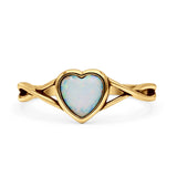 Infinity Shank Heart Promise Thumb Ring Oxidized Statement Fashion Ring Band Lab Created Opal 925 Sterling Silver