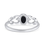 Swirl Filigree Hearts Oval Petite Dainty Thumb Ring Lab Created Opal Statement Fashion Ring 925 Sterling Silver