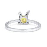 Art Deco Bunny Rabbit Round Thumb Ring Fashion Oxidized Lab Created Opal Solid 925 Sterling Silver