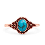 Oval Vintage Style Statement Fashion Thumb Ring Lab Created Opal Oxidized 925 Sterling Silver