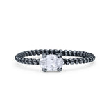 Art Deco Rope Oval Statement Fashion Oxidized Thumb Ring Solid 925 Sterling Silver