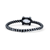 Art Deco Rope Oval Statement Fashion Oxidized Thumb Ring Solid 925 Sterling Silver