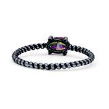 Art Deco Rope Oval Statement Fashion Oxidized Thumb Ring Solid 925 Sterling Silver