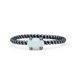 Art Deco Rope Oval Statement Fashion Oxidized Thumb Ring Solid 925 Sterling Silver