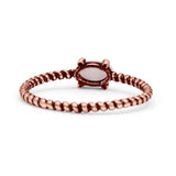 Art Deco Rope Oval Statement Fashion Oxidized Thumb Ring Solid 925 Sterling Silver