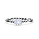 Art Deco Rope Oval Statement Fashion Oxidized Thumb Ring Solid 925 Sterling Silver