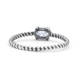 Art Deco Rope Oval Statement Fashion Oxidized Thumb Ring Solid 925 Sterling Silver