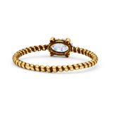 Art Deco Rope Oval Statement Fashion Oxidized Thumb Ring Solid 925 Sterling Silver