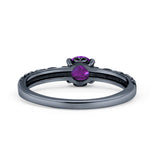 Art Deco Vintage Style Thumb Ring Statement Fashion Oxidized Round Solid 925 Sterling Silver