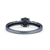 Art Deco Vintage Style Thumb Ring Statement Fashion Oxidized Round Solid 925 Sterling Silver