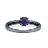 Art Deco Vintage Style Thumb Ring Statement Fashion Oxidized Round Solid 925 Sterling Silver