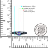 Art Deco Vintage Style Thumb Ring Statement Fashion Oxidized Round Solid 925 Sterling Silver