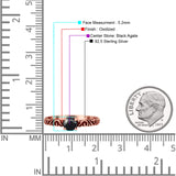 Art Deco Vintage Style Thumb Ring Statement Fashion Oxidized Round Solid 925 Sterling Silver