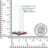 Art Deco Vintage Style Thumb Ring Statement Fashion Oxidized Round Solid 925 Sterling Silver