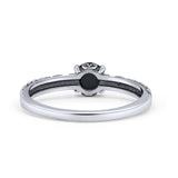 Art Deco Vintage Style Thumb Ring Statement Fashion Oxidized Round Solid 925 Sterling Silver