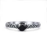 Art Deco Vintage Style Thumb Ring Statement Fashion Oxidized Round Solid 925 Sterling Silver
