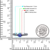 Art Deco Vintage Style Thumb Ring Statement Fashion Oxidized Round Solid 925 Sterling Silver