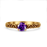 Art Deco Vintage Style Thumb Ring Statement Fashion Oxidized Round Solid 925 Sterling Silver